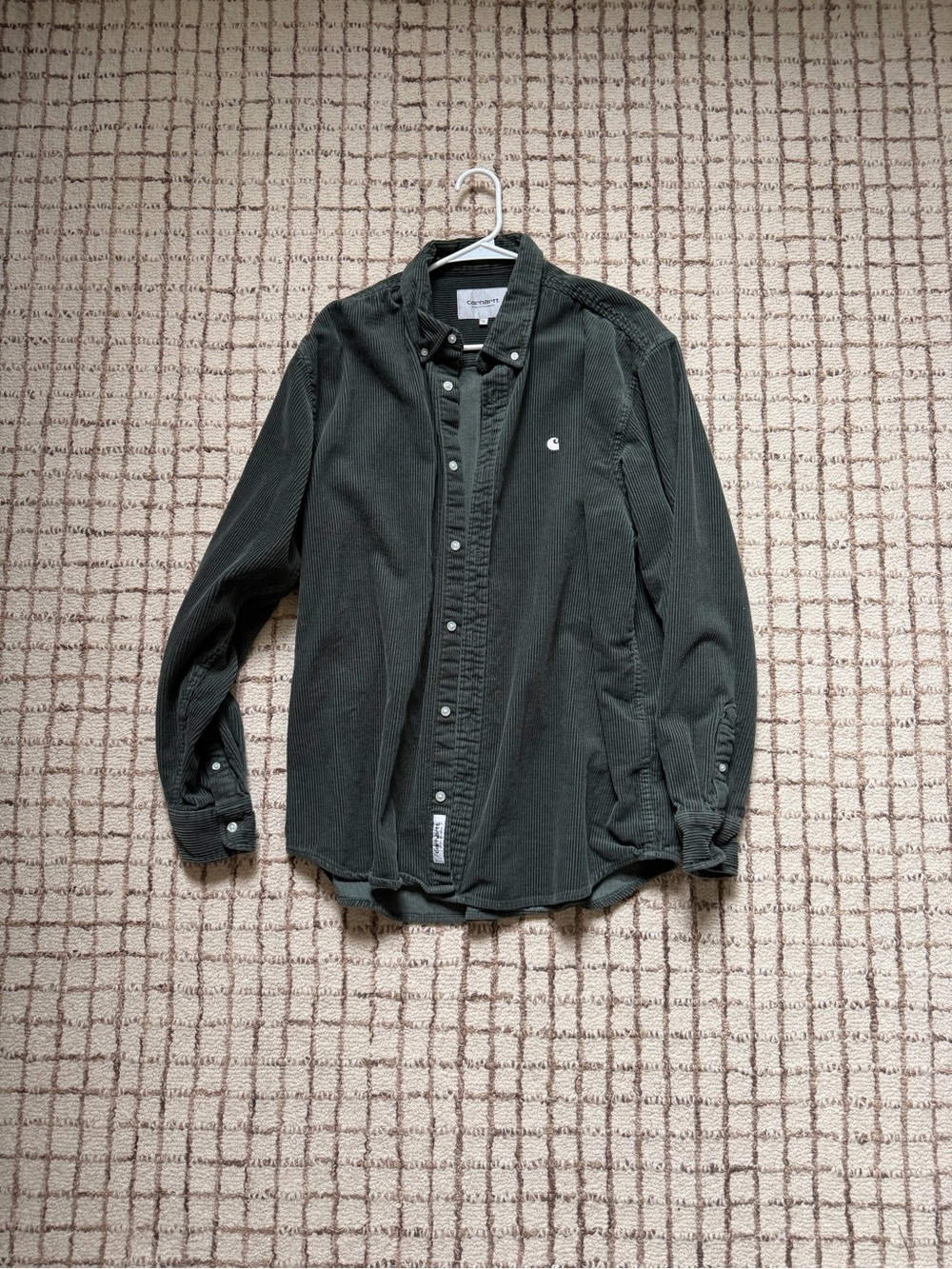 Never worn Carhartt WIP Dark Green Corduroy Button-Down Shirt